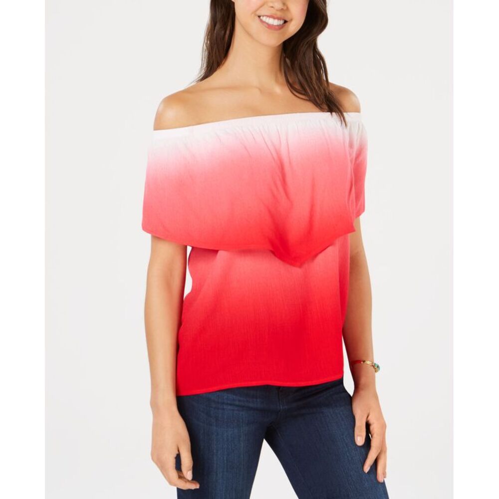 Ultra Flirt Juniors Off The Shoulder Flounce Top